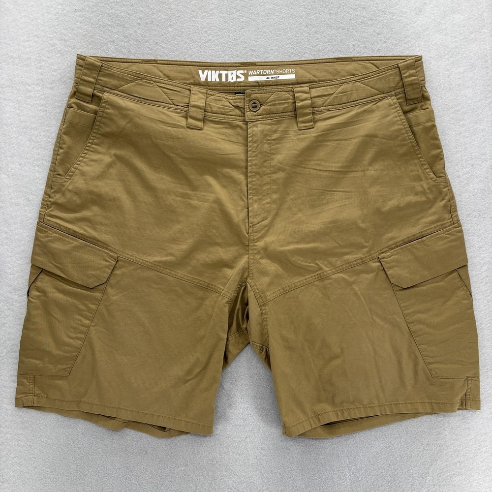 Viktos Wartorn Cargo Shorts Mens 44 Beige Canvas 10" Tactical Outdoor Workwear